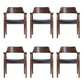 Modern Armrest Backrest Cushion Chair with Wood Legs for Dining Room Walnut PU（Polyurethane） 6 Piece Set Clearhalo 'Dining Chairs' 'Dining Tables & Seating' 'dining_chair' 'furn' 'furn_dining_chair' 'Furniture' 'Kitchen & Dining Furniture' 7659308