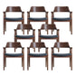 Modern Armrest Backrest Cushion Chair with Wood Legs for Dining Room Walnut PU（Polyurethane） 8 Piece Set Clearhalo 'Dining Chairs' 'Dining Tables & Seating' 'dining_chair' 'furn' 'furn_dining_chair' 'Furniture' 'Kitchen & Dining Furniture' 7659309