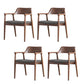 Modern Armrest Backrest Cushion Chair with Wood Legs for Dining Room Walnut Cotton and Linen 4 Piece Set Clearhalo 'Dining Chairs' 'Dining Tables & Seating' 'dining_chair' 'furn' 'furn_dining_chair' 'Furniture' 'Kitchen & Dining Furniture' 7659312