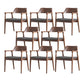 Modern Armrest Backrest Cushion Chair with Wood Legs for Dining Room Walnut Cotton and Linen 8 Piece Set Clearhalo 'Dining Chairs' 'Dining Tables & Seating' 'dining_chair' 'furn' 'furn_dining_chair' 'Furniture' 'Kitchen & Dining Furniture' 7659314
