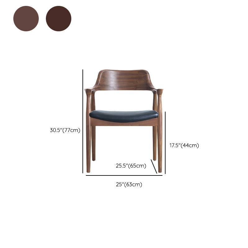 Modern Armrest Backrest Cushion Chair with Wood Legs for Dining Room Clearhalo 'Dining Chairs' 'Dining Tables & Seating' 'dining_chair' 'furn' 'furn_dining_chair' 'Furniture' 'Kitchen & Dining Furniture' 7659315