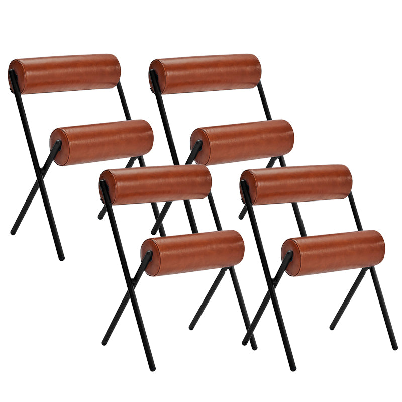 Nordic Stapelable Rückenlehne Kissenstuhl mit Metallbeinen für Wohnzimmer