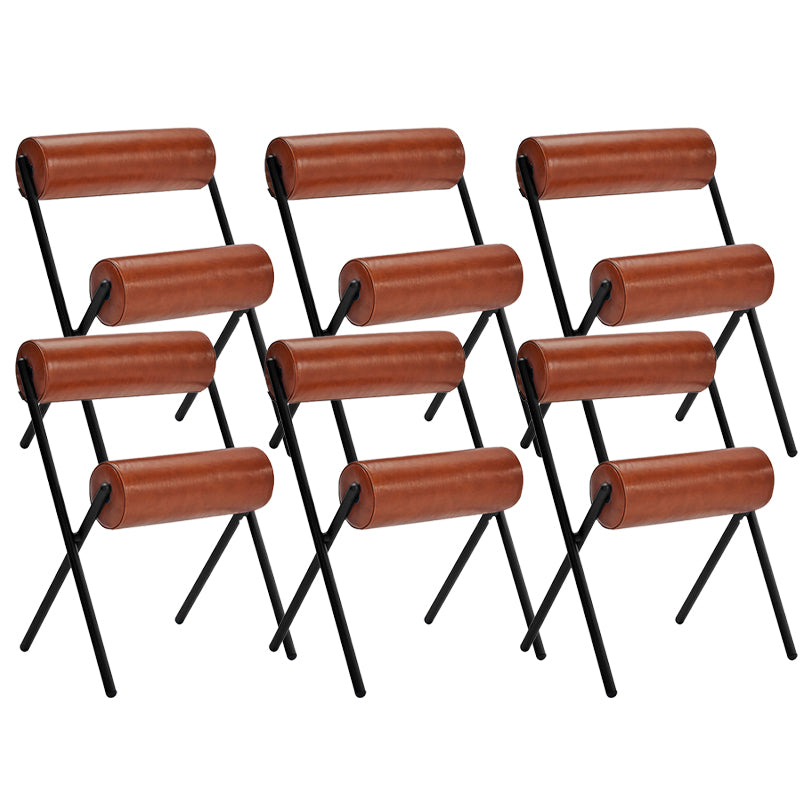 Nordic Stapelable Rückenlehne Kissenstuhl mit Metallbeinen für Wohnzimmer