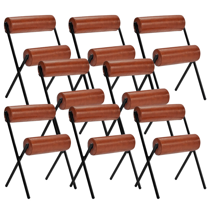 Nordic Stapelable Rückenlehne Kissenstuhl mit Metallbeinen für Wohnzimmer