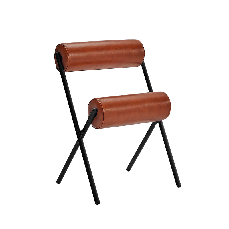 Nordic Stapelable Rückenlehne Kissenstuhl mit Metallbeinen für Wohnzimmer