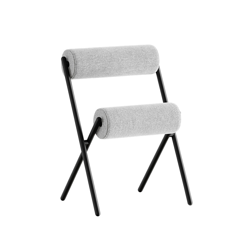 Nordic Stapelable Rückenlehne Kissenstuhl mit Metallbeinen für Wohnzimmer