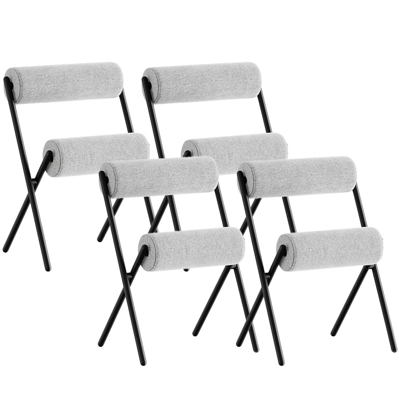 Nordic Stapelable Rückenlehne Kissenstuhl mit Metallbeinen für Wohnzimmer