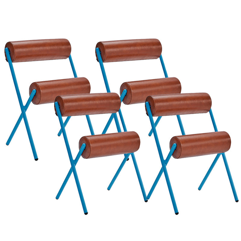 Nordic Stapelable Rückenlehne Kissenstuhl mit Metallbeinen für Wohnzimmer