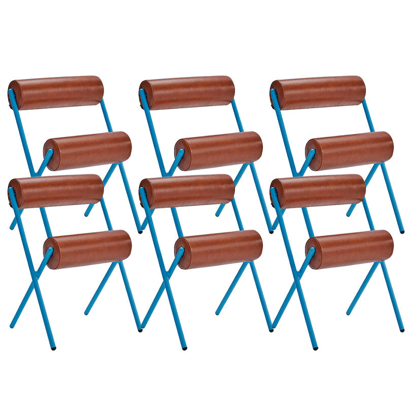 Nordic Stapelable Rückenlehne Kissenstuhl mit Metallbeinen für Wohnzimmer