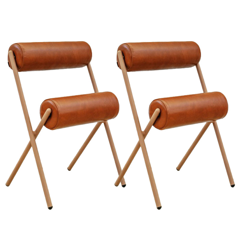 Nordic Stapelable Rückenlehne Kissenstuhl mit Metallbeinen für Wohnzimmer