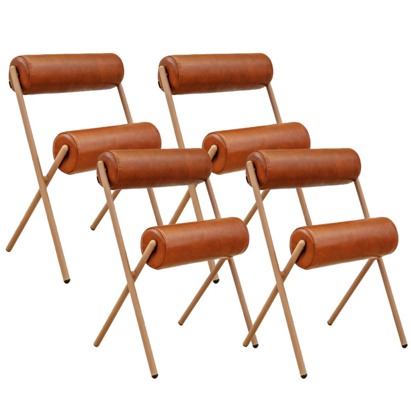 Nordic Stapelable Rückenlehne Kissenstuhl mit Metallbeinen für Wohnzimmer