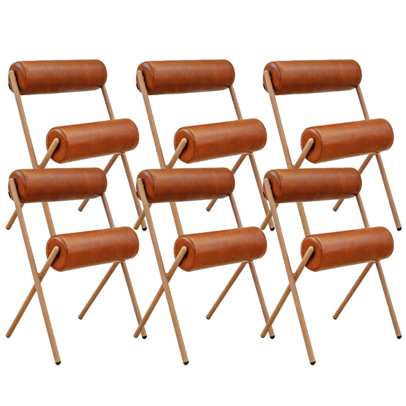 Nordic Stapelable Rückenlehne Kissenstuhl mit Metallbeinen für Wohnzimmer