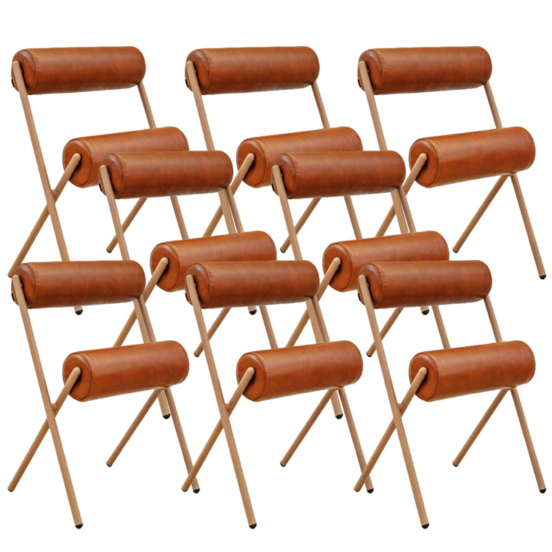 Nordic Stapelable Rückenlehne Kissenstuhl mit Metallbeinen für Wohnzimmer