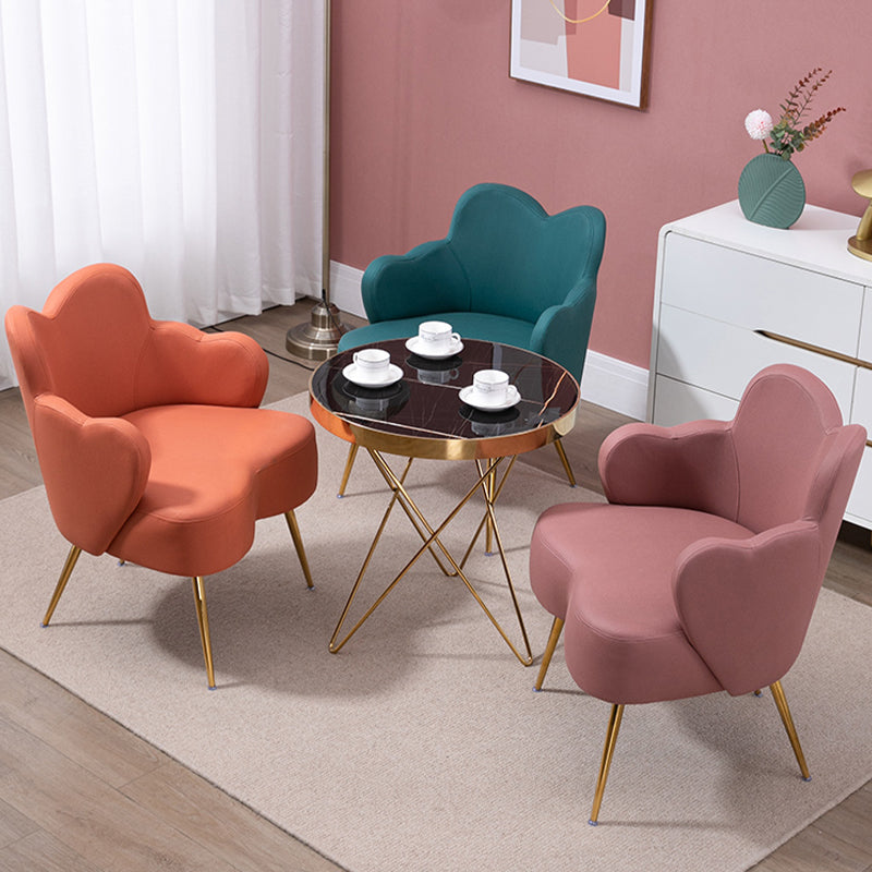 Glam Armrest Backrest Cushion Chair with Metal Legs for Hotel