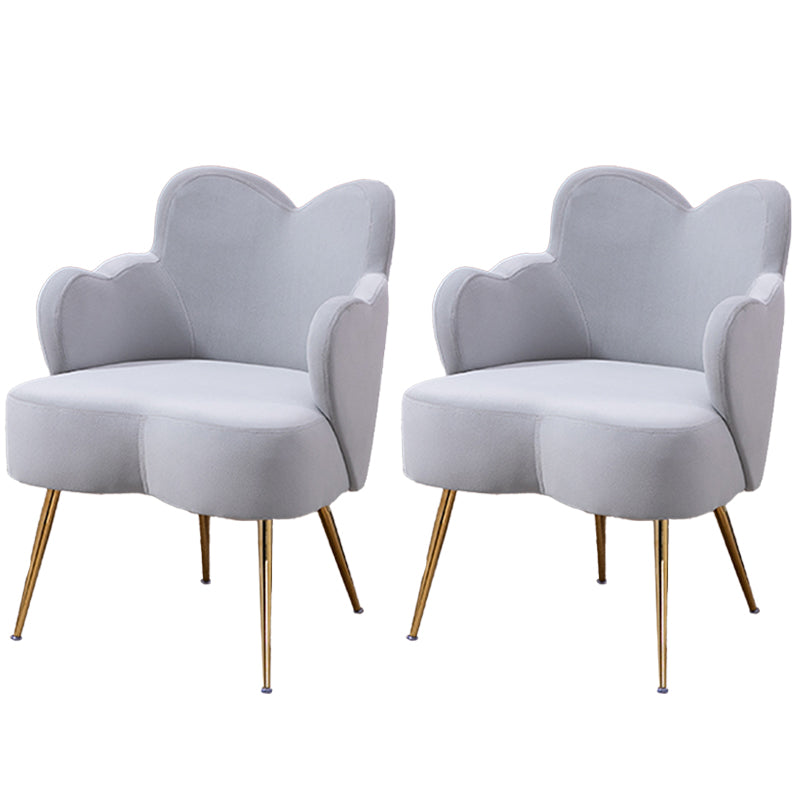 Glam Armrest Backrest Cushion Chair with Metal Legs for Hotel