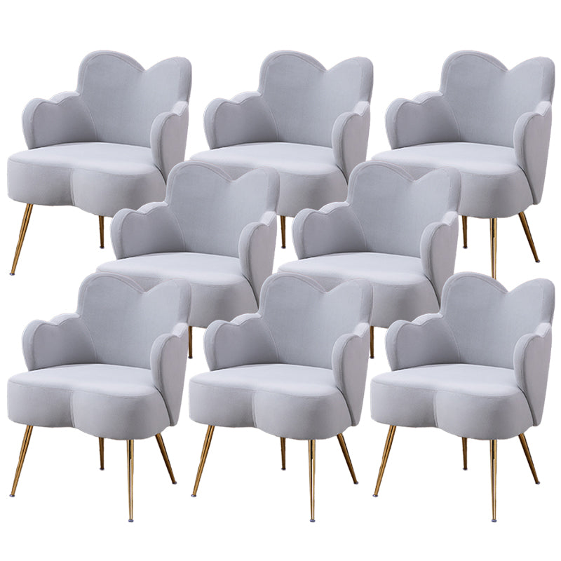 Glam Armrest Backrest Cushion Chair with Metal Legs for Hotel