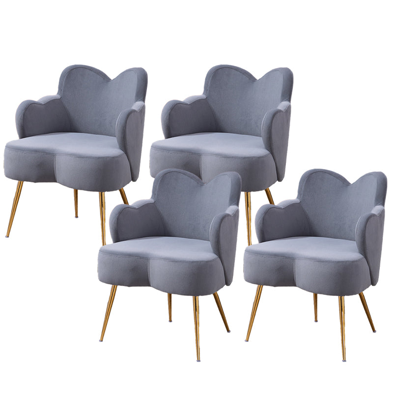 Glam Armrest Backrest Cushion Chair with Metal Legs for Hotel