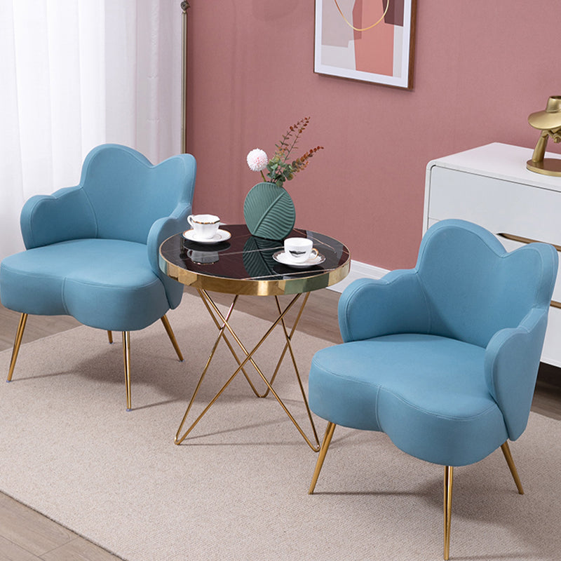 Glam Armrest Backrest Cushion Chair with Metal Legs for Hotel