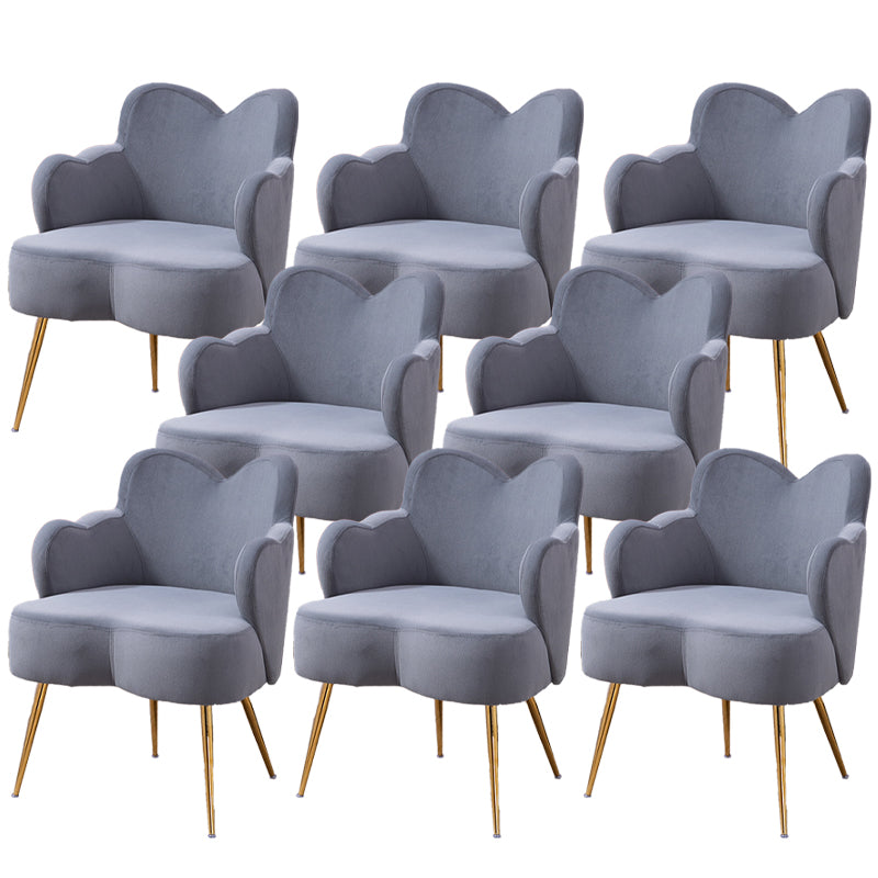 Glam Armrest Backrest Cushion Chair with Metal Legs for Hotel