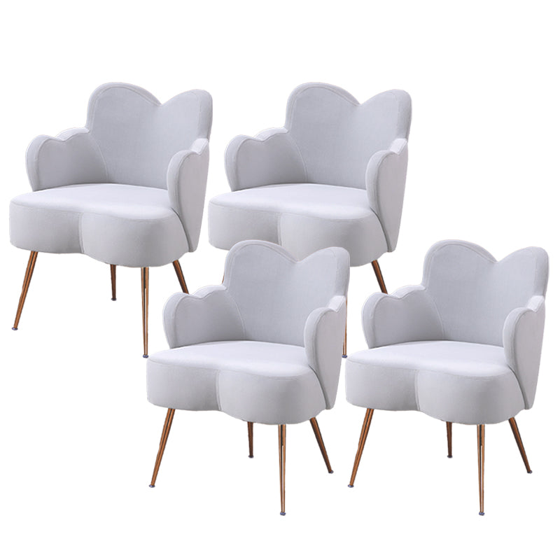 Glam Armrest Backrest Cushion Chair with Metal Legs for Hotel