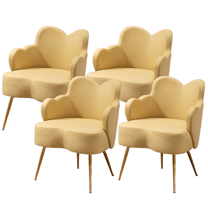 Glam Armrest Backrest Cushion Chair with Metal Legs for Hotel