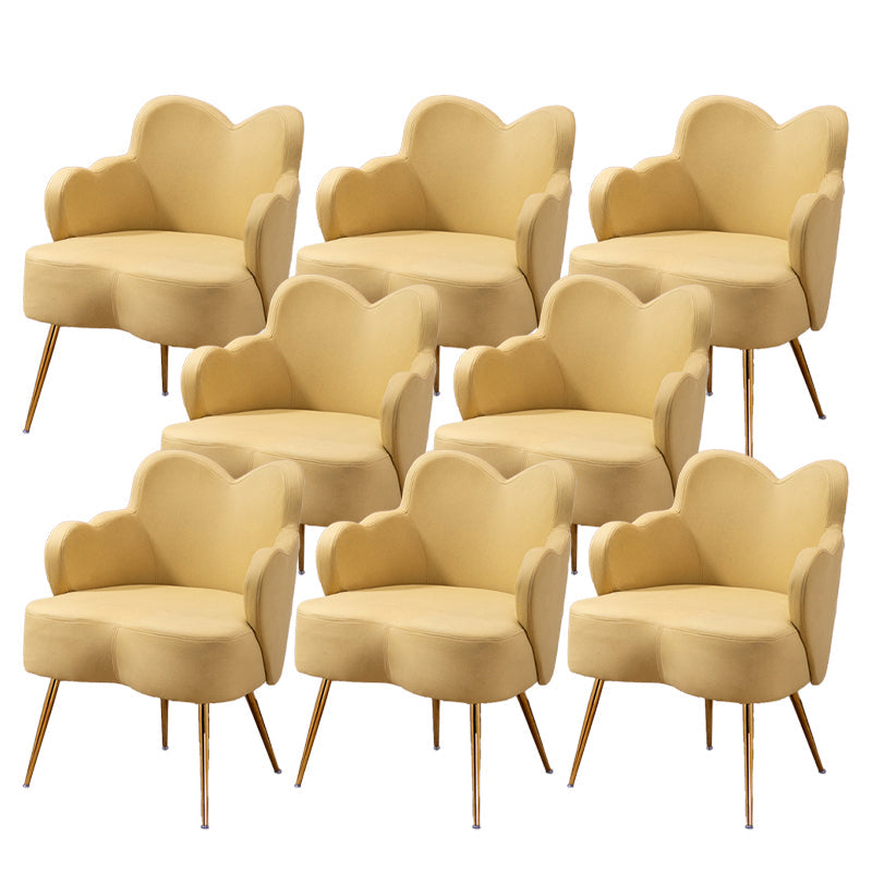 Glam Armrest Backrest Cushion Chair with Metal Legs for Hotel