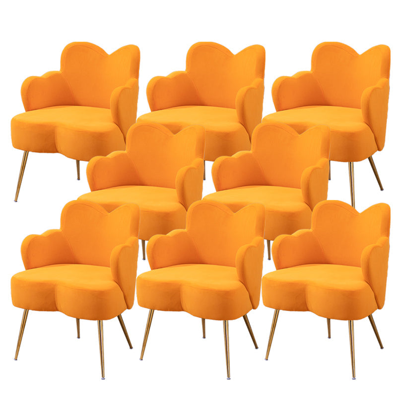 Glam Armrest Backrest Cushion Chair with Metal Legs for Hotel