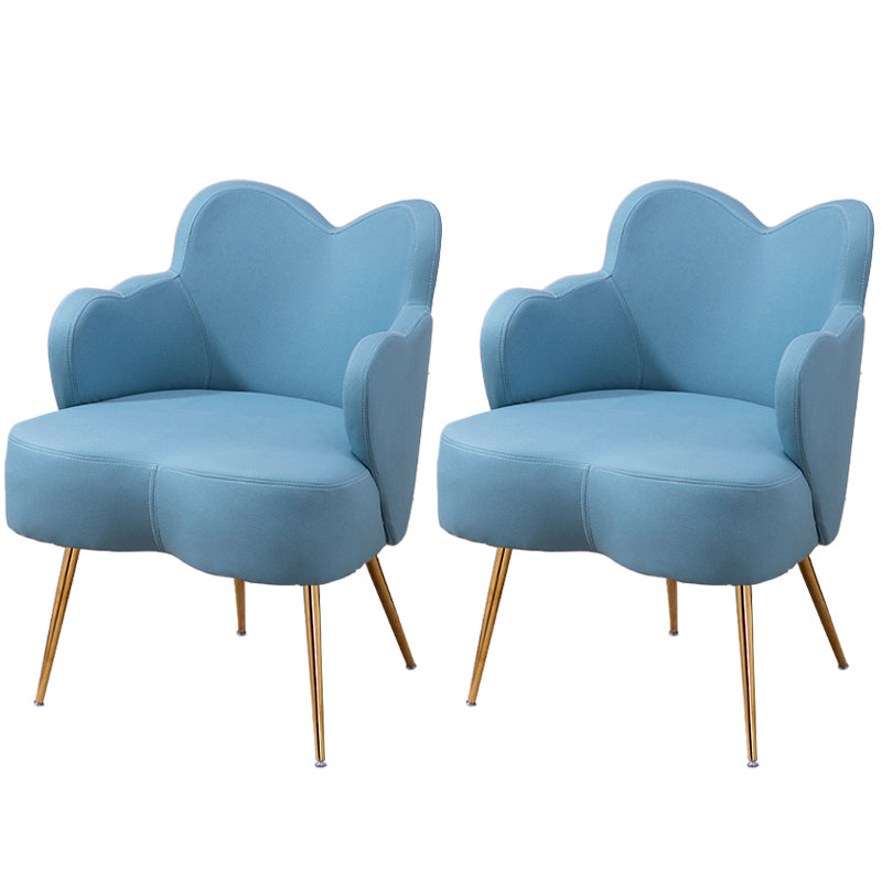 Glam Armrest Backrest Cushion Chair with Metal Legs for Hotel