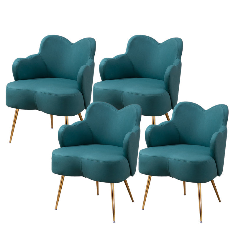 Glam Armrest Backrest Cushion Chair with Metal Legs for Hotel