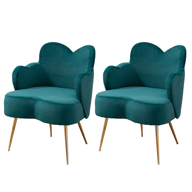 Glam Armrest Backrest Cushion Chair with Metal Legs for Hotel