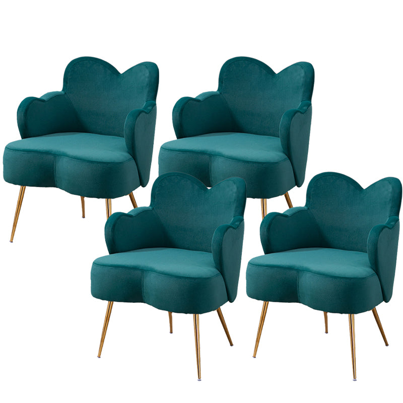 Glam Armrest Backrest Cushion Chair with Metal Legs for Hotel