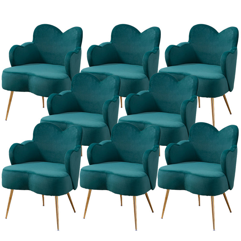 Glam Armrest Backrest Cushion Chair with Metal Legs for Hotel