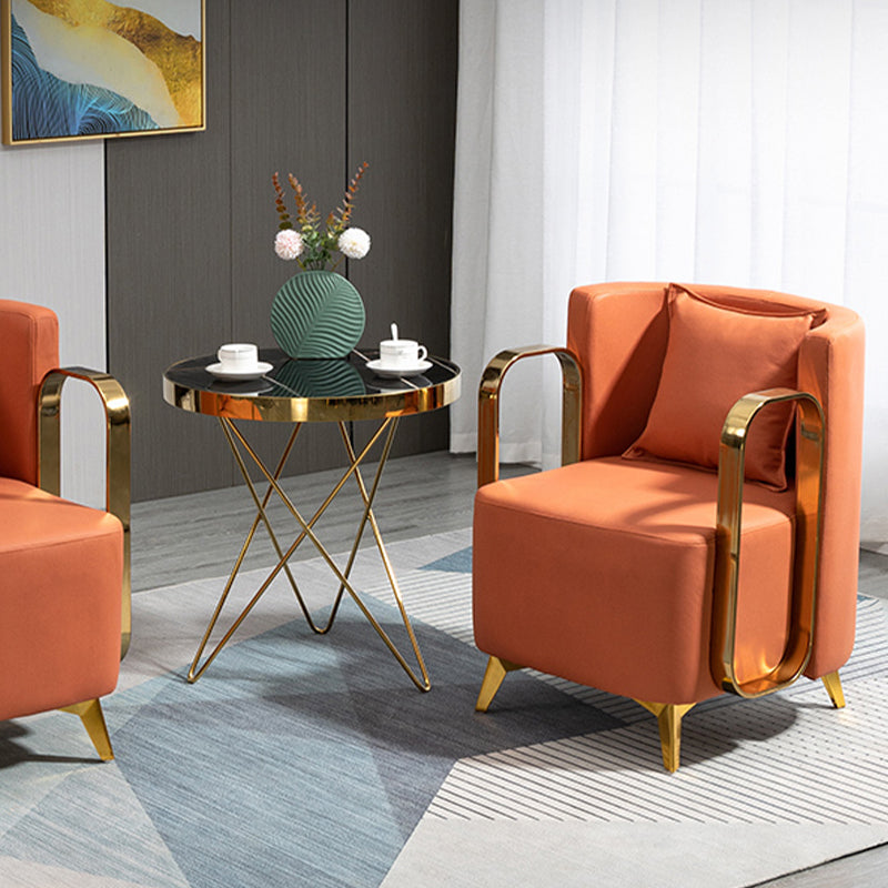 Glam Armrest Backrest Cushion Chair with Metal Legs for Balcony Clearhalo 'Dining Chairs' 'Dining Tables & Seating' 'dining_chair' 'furn' 'furn_dining_chair' 'Furniture' 'Kitchen & Dining Furniture' 7659670