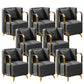 Glam Armrest Backrest Cushion Chair with Metal Legs for Balcony Dark Gray 8 Piece Set Clearhalo 'Dining Chairs' 'Dining Tables & Seating' 'dining_chair' 'furn' 'furn_dining_chair' 'Furniture' 'Kitchen & Dining Furniture' 7659677