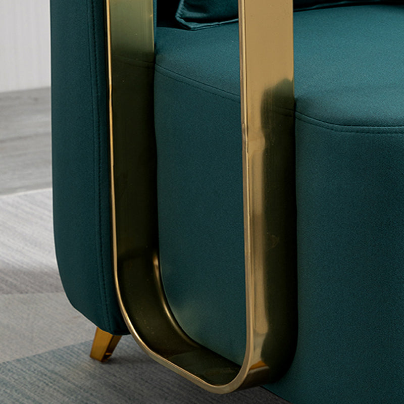 Glam Armrest Backrest Cushion Chair with Metal Legs for Balcony Clearhalo 'Dining Chairs' 'Dining Tables & Seating' 'dining_chair' 'furn' 'furn_dining_chair' 'Furniture' 'Kitchen & Dining Furniture' 7659682