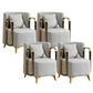 Glam Armrest Backrest Cushion Chair with Metal Legs for Balcony Light Gray 4 Piece Set Clearhalo 'Dining Chairs' 'Dining Tables & Seating' 'dining_chair' 'furn' 'furn_dining_chair' 'Furniture' 'Kitchen & Dining Furniture' 7659683