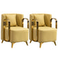 Glam Armrest Backrest Cushion Chair with Metal Legs for Balcony Yellow 2 Piece Set Clearhalo 'Dining Chairs' 'Dining Tables & Seating' 'dining_chair' 'furn' 'furn_dining_chair' 'Furniture' 'Kitchen & Dining Furniture' 7659694