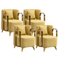 Glam Armrest Backrest Cushion Chair with Metal Legs for Balcony Yellow 4 Piece Set Clearhalo 'Dining Chairs' 'Dining Tables & Seating' 'dining_chair' 'furn' 'furn_dining_chair' 'Furniture' 'Kitchen & Dining Furniture' 7659695