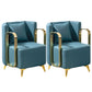Glam Armrest Backrest Cushion Chair with Metal Legs for Balcony Blue 2 Piece Set Clearhalo 'Dining Chairs' 'Dining Tables & Seating' 'dining_chair' 'furn' 'furn_dining_chair' 'Furniture' 'Kitchen & Dining Furniture' 7659699
