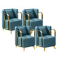 Glam Armrest Backrest Cushion Chair with Metal Legs for Balcony Blue 4 Piece Set Clearhalo 'Dining Chairs' 'Dining Tables & Seating' 'dining_chair' 'furn' 'furn_dining_chair' 'Furniture' 'Kitchen & Dining Furniture' 7659700
