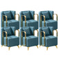 Glam Armrest Backrest Cushion Chair with Metal Legs for Balcony Blue 6 Piece Set Clearhalo 'Dining Chairs' 'Dining Tables & Seating' 'dining_chair' 'furn' 'furn_dining_chair' 'Furniture' 'Kitchen & Dining Furniture' 7659701