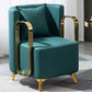 Glam Armrest Backrest Cushion Chair with Metal Legs for Balcony Green 1 Piece Clearhalo 'Dining Chairs' 'Dining Tables & Seating' 'dining_chair' 'furn' 'furn_dining_chair' 'Furniture' 'Kitchen & Dining Furniture' 7659703