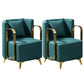 Glam Armrest Backrest Cushion Chair with Metal Legs for Balcony Green 2 Piece Set Clearhalo 'Dining Chairs' 'Dining Tables & Seating' 'dining_chair' 'furn' 'furn_dining_chair' 'Furniture' 'Kitchen & Dining Furniture' 7659704