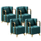 Glam Armrest Backrest Cushion Chair with Metal Legs for Balcony Green 4 Piece Set Clearhalo 'Dining Chairs' 'Dining Tables & Seating' 'dining_chair' 'furn' 'furn_dining_chair' 'Furniture' 'Kitchen & Dining Furniture' 7659705