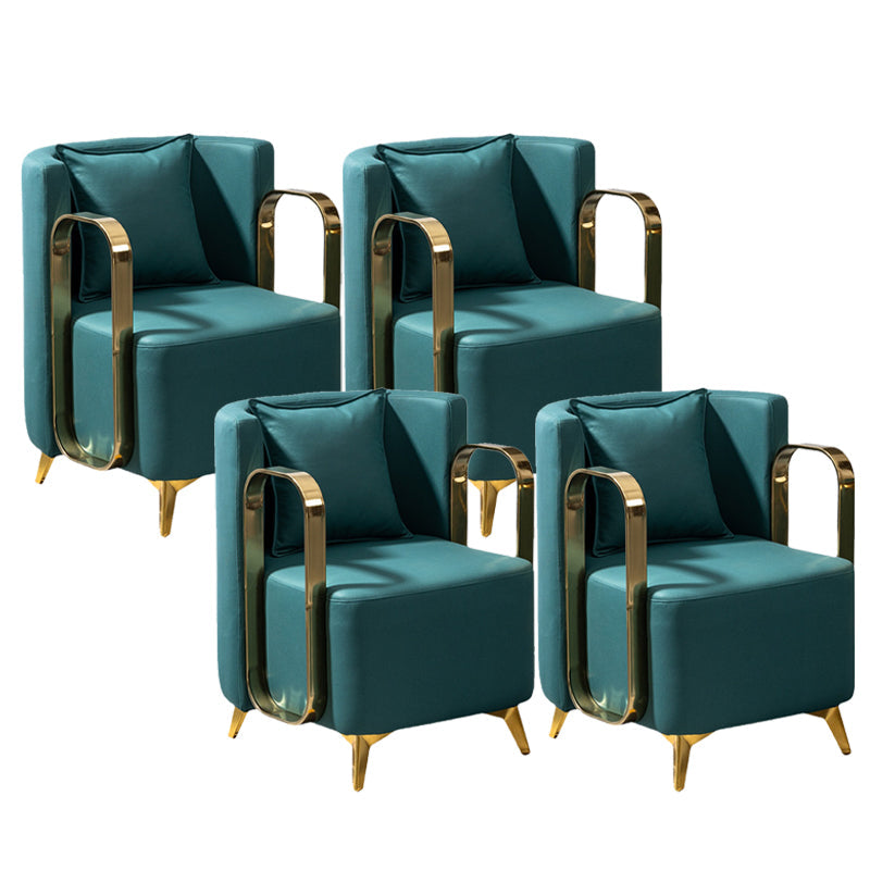 Glam Armrest Backrest Cushion Chair with Metal Legs for Balcony Green 4 Piece Set Clearhalo 'Dining Chairs' 'Dining Tables & Seating' 'dining_chair' 'furn' 'furn_dining_chair' 'Furniture' 'Kitchen & Dining Furniture' 7659705