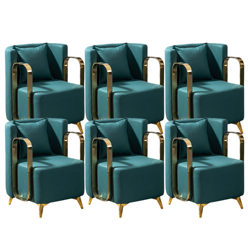 Glam Armrest Backrest Cushion Chair with Metal Legs for Balcony Green 6 Piece Set Clearhalo 'Dining Chairs' 'Dining Tables & Seating' 'dining_chair' 'furn' 'furn_dining_chair' 'Furniture' 'Kitchen & Dining Furniture' 7659706