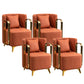 Glam Armrest Backrest Cushion Chair with Metal Legs for Balcony Orange 4 Piece Set Clearhalo 'Dining Chairs' 'Dining Tables & Seating' 'dining_chair' 'furn' 'furn_dining_chair' 'Furniture' 'Kitchen & Dining Furniture' 7659710
