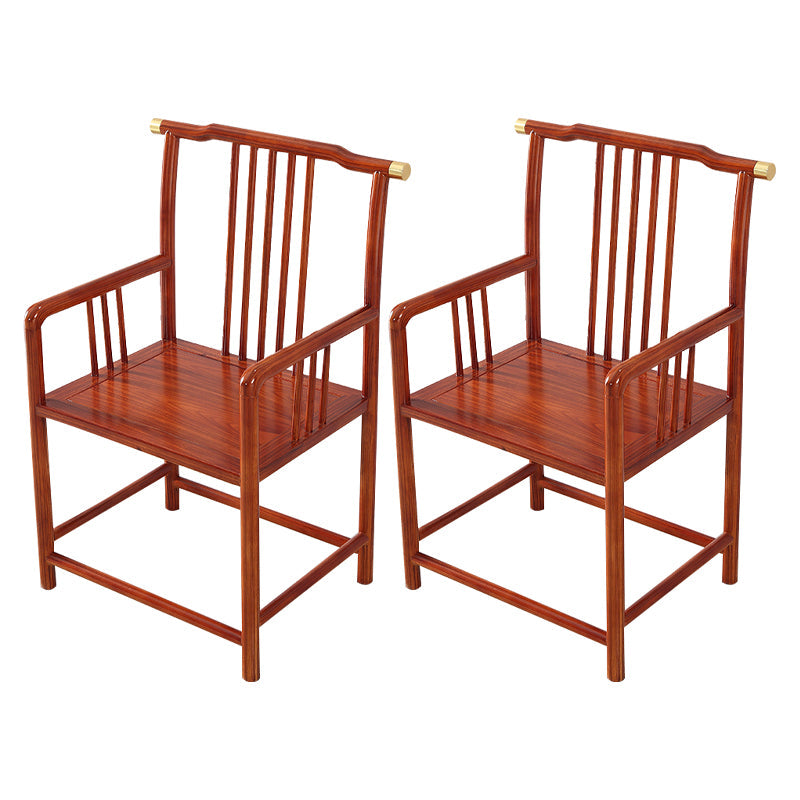 Traditional Style Arm Chair Solid Wood Slat Back Dining Chair for Home Red 2 Piece Set Clearhalo 'Dining Chairs' 'Dining Tables & Seating' 'dining_chair' 'furn' 'furn_dining_chair' 'Furniture' 'Kitchen & Dining Furniture' 7659715