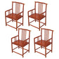 Traditional Style Arm Chair Solid Wood Slat Back Dining Chair for Home Red 4 Piece Set Clearhalo 'Dining Chairs' 'Dining Tables & Seating' 'dining_chair' 'furn' 'furn_dining_chair' 'Furniture' 'Kitchen & Dining Furniture' 7659717