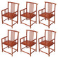 Traditional Style Arm Chair Solid Wood Slat Back Dining Chair for Home Red 6 Piece Set Clearhalo 'Dining Chairs' 'Dining Tables & Seating' 'dining_chair' 'furn' 'furn_dining_chair' 'Furniture' 'Kitchen & Dining Furniture' 7659718